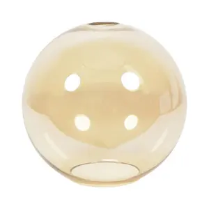 ValueLights Bellamy Easy Fit Amber Glass Globe Lampshade Ceiling Light Shade - Bulb Included