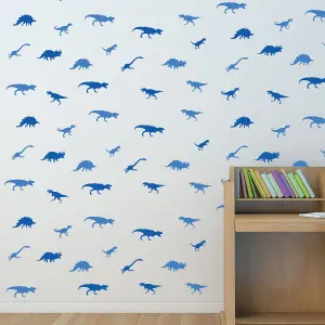 Walplus Vinyl Wall Stickers Decals - Diy - Blue Dinosaurs Shapes Kids Sticker