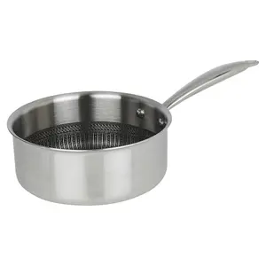 Hextec 20cm Diameter Non Stick Stainless Steel Induction Saucepan Pan Kitchen Cookware