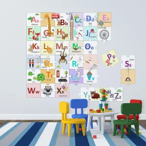 Walplus Marvelous London Alphabets Learning Puzzle Sticker Wall Sticker Mural