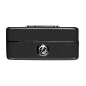 Hardys Metal Cash Box Money Bank Deposit Steel Tin Security Safe Petty Key Lockable - 4" Black