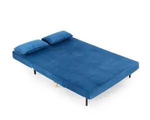 Keller Blue Velvet double Futon Sofa Bed