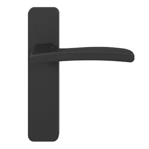 GoodHome Irvil Jet black Nickel effect Rectangular Latch Door handle (L)126.5mm (D)58mm, Pair