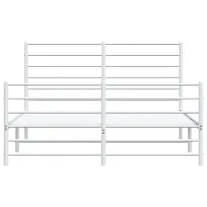 Berkfield Metal Bed Frame with Headboard and Footboard White 160x200 cm