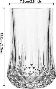 simpa 320ml Diamond Etched Highball Tumbler, Set of 6