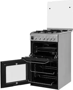 Hotpoint HD5G00CCX 50cm Double Cavity Gas Cooker With Lid - Stainless Steel