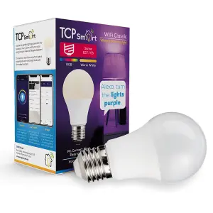 TCP Smart WiFi LED Classic 806lm E27 Bulb with Adjustable RGB and CCT for Custom Lighting Experience