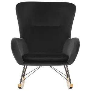 Rocking Chair ELLAN Velvet Black