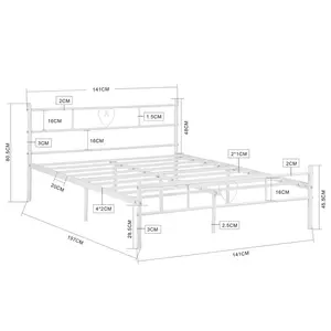 Aaru Bed Frame White / Double (4'6)