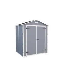 Keter Manor Apex Grey Plastic 2 door Shed with floor (Base included)