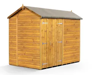 Empire Modular Apex 6x8 dipped treated tongue and groove wooden garden shed double door (6' x 8' / 6ft x 8) (6x8)