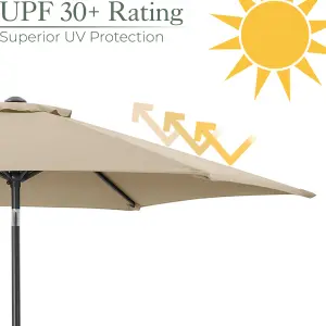 2.7m Crank and Tilt Parasol - Taupe