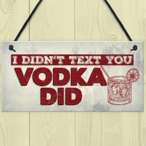 Red Ocean Vodka Sign Friendship Gift Funny Man Cave Gift Home Bar Hanging Pub Plaque