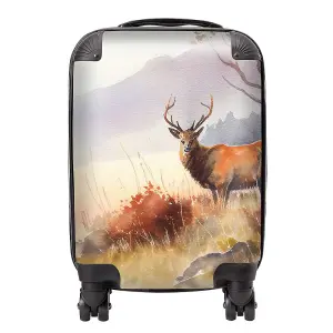 Stag Deer Water Colour Suitcase - Small