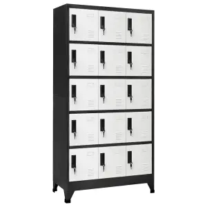 Berkfield Locker Cabinet Anthracite and White 90x40x180 cm Steel