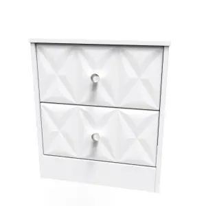 San Jose Ready assembled White 2 Drawer Bedside chest (H)521mm (W)450mm (D)395mm