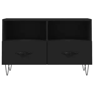 Berkfield TV Cabinet Black 80x36x50 cm Engineered Wood