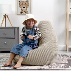 icon Kids Dalton Corduroy Bean Bag Chair Natural Beige Childrens Bean Bags