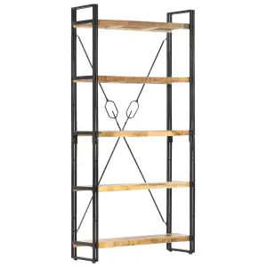 Berkfield 5-Tier Bookcase 90x30x180 cm Solid Mango Wood