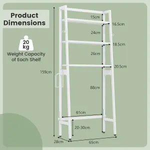 Costway Over The Toilet Storage Shelf 3-Tier Standing Above Toilet Rack Stand