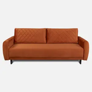 Roma 3 Seater Sofa Bed with Storage - Copper (VELUTTO33)