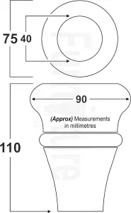 Wooden Sofa Leg Chair Feet 11cm High Mahogany Set of 4 Replacement Turned Bun Feet M8 PKC900