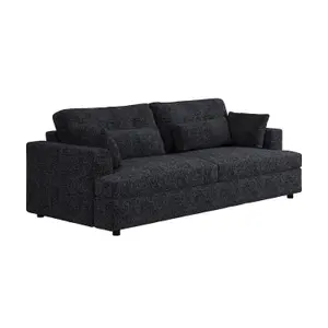 Solace+Co Drew 3 Seater Chenille Sofa - Charcoal