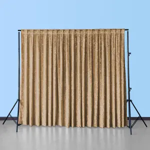 3x3M Crushed Velvet Backdrop, Photography Background Blackout Curtain - Dark Gold