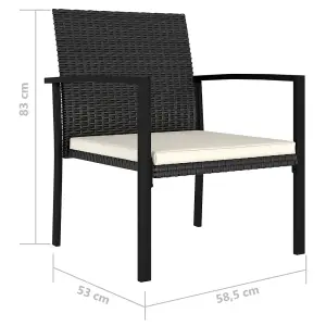 Berkfield Garden Dining Chairs 2 pcs Poly Rattan Black