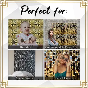 Gold Shimmer Sequin Wall Panels Backdrop, 30cm x 30cm