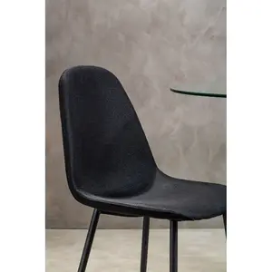 Comfortable Sturdy Black Fabric Dining Chair, Contemporary Modern Dining Chair, Versatile Modern Chair