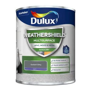 Dulux Weathershield Gallant Grey Satinwood Multi-room Multi-surface paint, 750ml