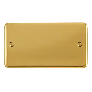 Curved Polished Brass 2 Gang Blank Plate - SE Home