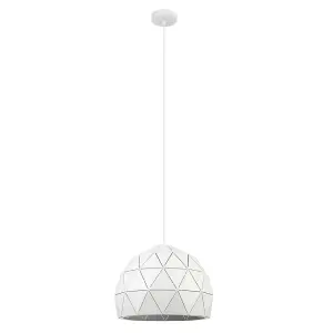 Luminosa Modern Hanging Pendant White 1 Light , E27