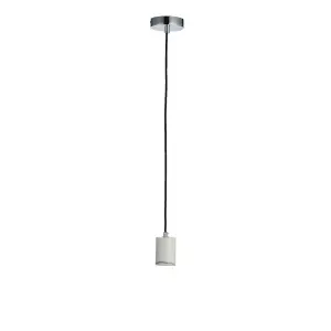 Ceiling Pendant Light Grey Marble & Chrome Plate 60W E27 Dimmable