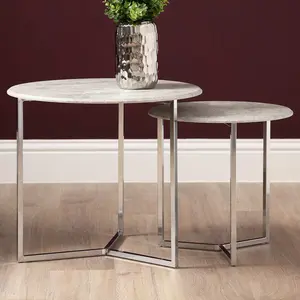 Nesting Side Table for Living Room Furniture, 52cm Sofa Side Table, Metal End Table (Set of 2)