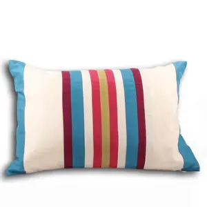 Indian Summer Striped Rectangular Pillow Cover Teal