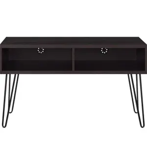 Dorel Owen Espresso Retro TV Stand Wooden Metal Table Furniture With Shelves Up To 42"