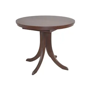 Stephan Extendable Round Solid Wood Base Dining Table Walnut