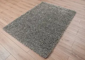 Modern Extra Large Small Soft 5cm Shaggy Non Slip Bedroom Living Room Carpet Runner Area Rug - Mixed Grey 120 x 170 cm