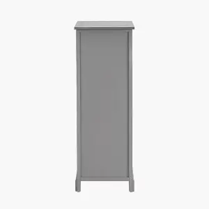 Grey Wood 1 Drawer 4 Basket Tall Unit