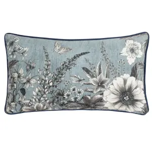 Wylder Harlington Gardenia Floral Piped Feather Filled Cushion