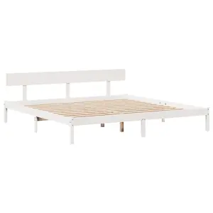 Berkfield Bed Frame without Mattress White 200x200 cm Solid Wood Pine