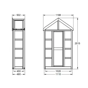 Forest Garden Georgian wall Greenhouse with Auto vent