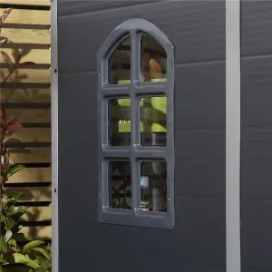 8 x 6 Double Door Apex Plastic Shed (Dark Grey)