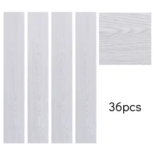 Set of 36  Rustic Style Waterproof Wood Grain Self Adhesive Plank Laminate Flooring Vinyl Tile, 5m² Pack