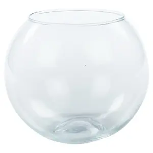 URBNLIVING Height 20cm Recycled Clear Glass Round Flower Pot Fish Bowl Vase Floral Display Centrepiece