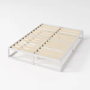 Dekker Minimal Metal Bed - 25 cm High White / European Double (140 x 200cm)