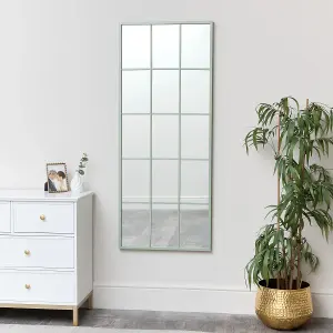 Melody Maison Extra Large Sage Green Window Mirror 144cm x 59cm