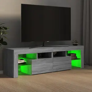 Berkfield TV Cabinet with LED Lights Grey Sonoma 140x36.5x40 cm